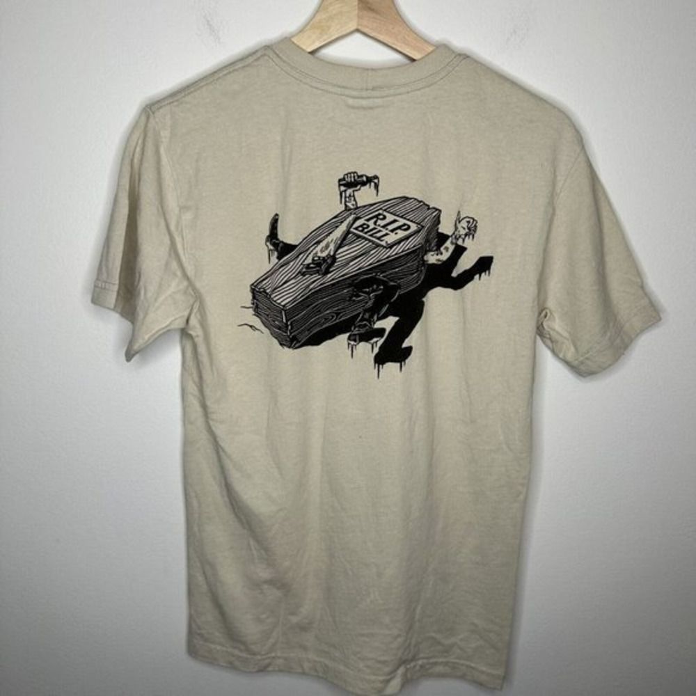 Mens Filson Short Sleeve Graphic Off-White Beige Tan Tee T-Shirt Size XS‎ EUC